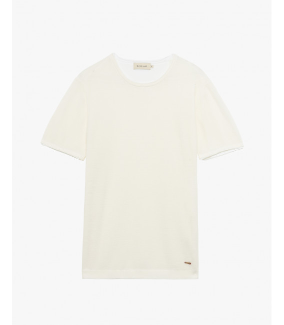 Textured t-shirt in cotton