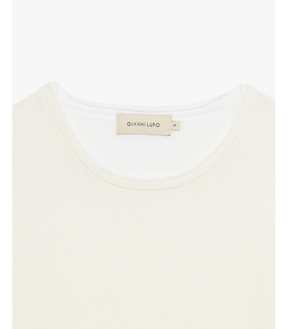 Textured t-shirt in cotton