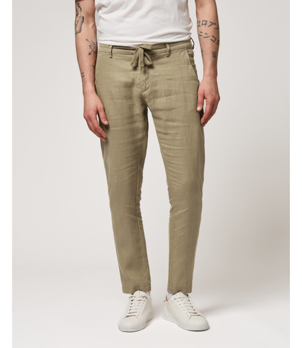 Pantalone in lino con laccio