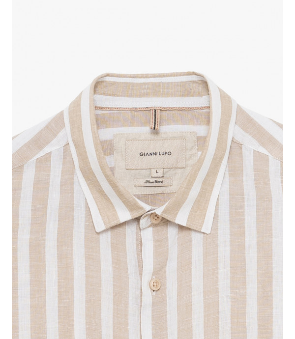 Camicia a righe in lino