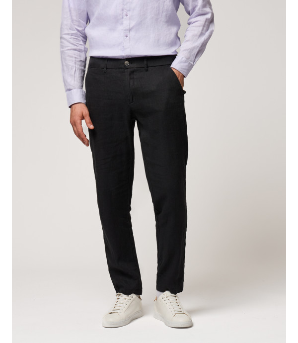 Pantaloni slim fit in lino