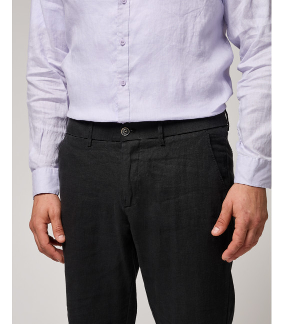 Pantaloni slim fit in lino