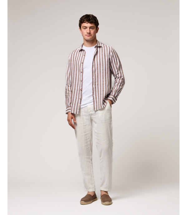 Pantaloni slim fit in lino