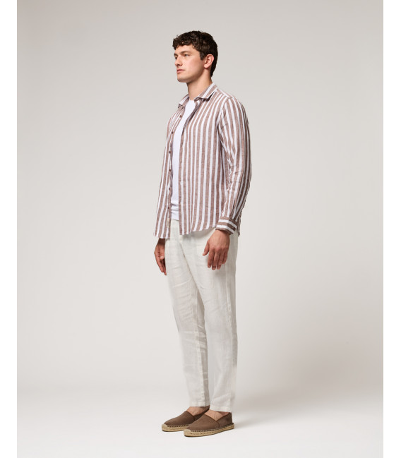 Pantaloni slim fit in lino
