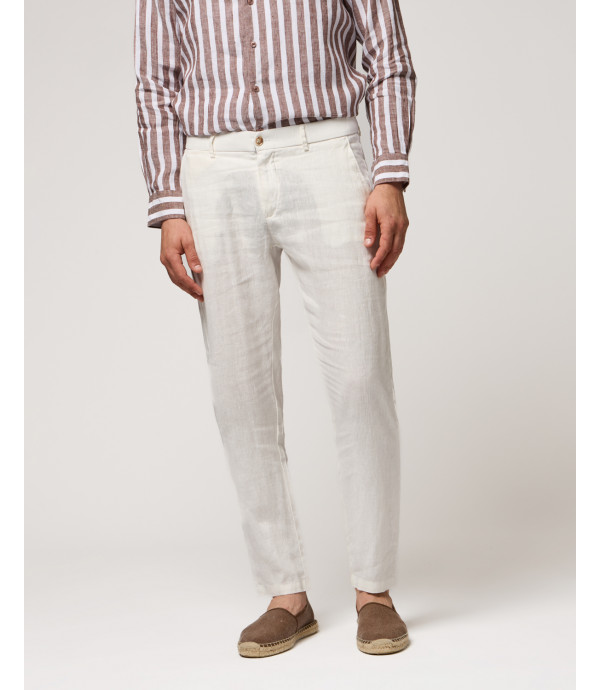 Pantaloni slim fit in lino