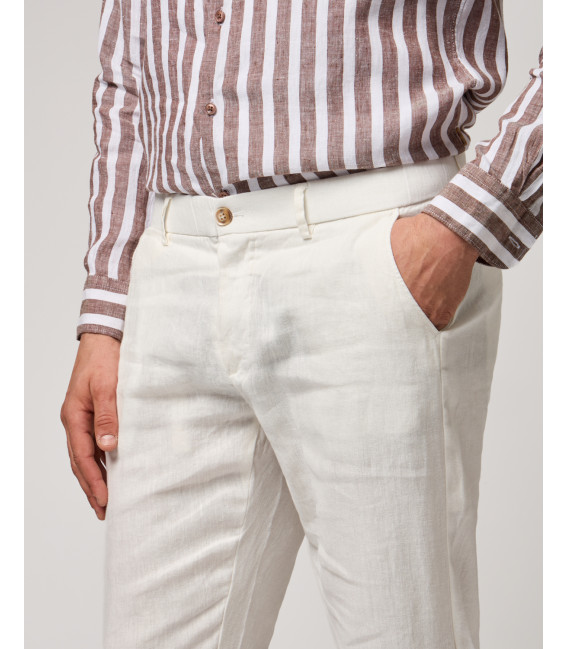 Pantaloni slim fit in lino