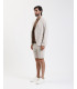Striped bermuda shorts with drawstrings