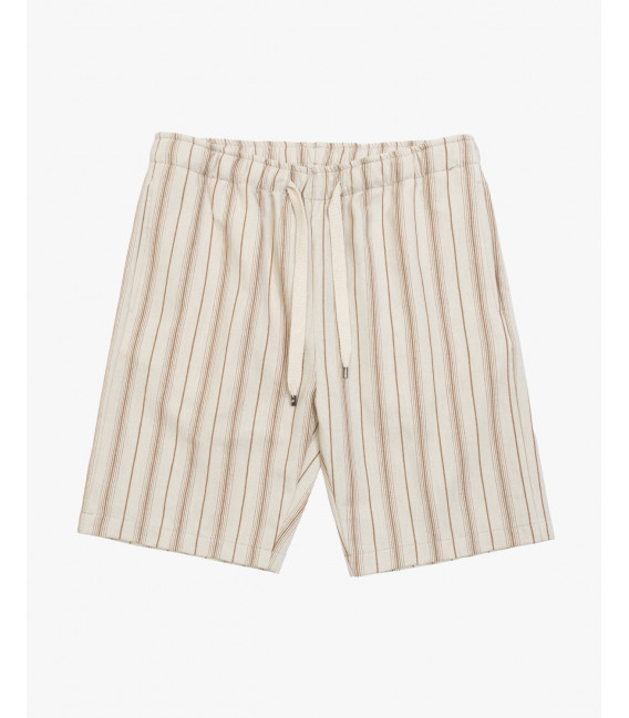 Striped bermuda shorts with drawstrings