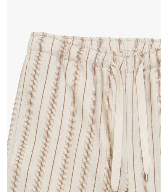 Striped bermuda shorts with drawstrings