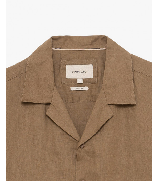 Camicia a maniche corte in lino