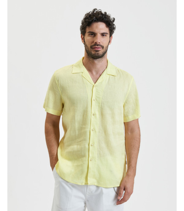 Camicia a maniche corte in lino