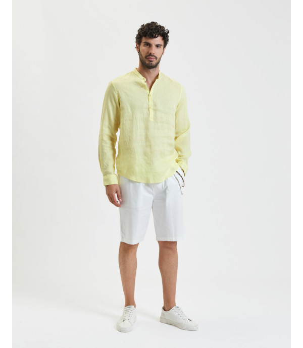 Camicia serafino in lino