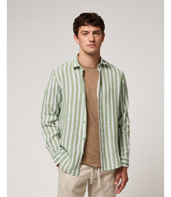 Camicia a righe in lino