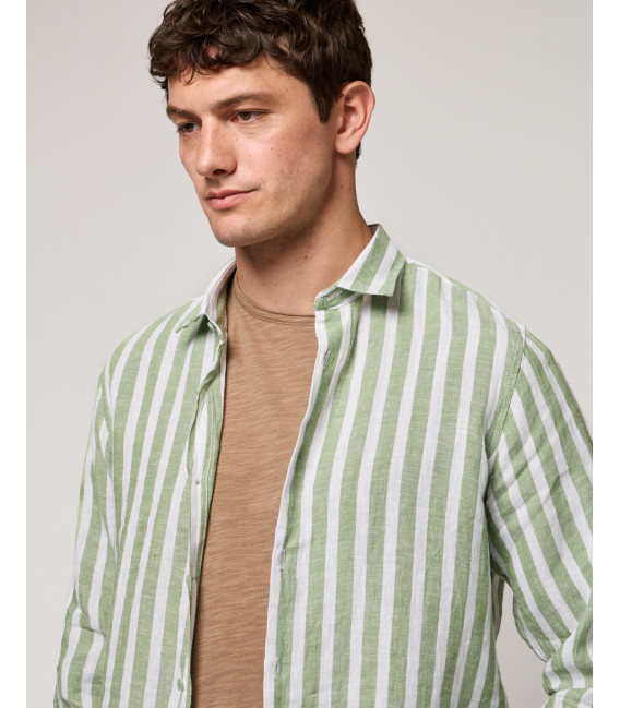 Camicia a righe in lino