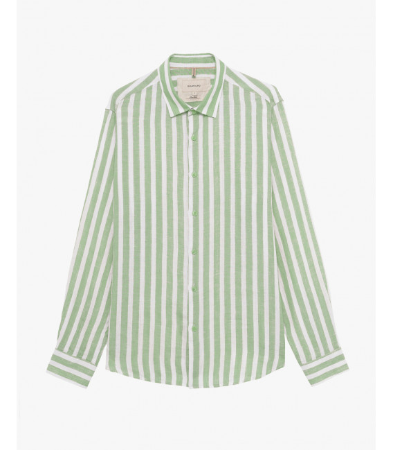 Camicia a righe in lino