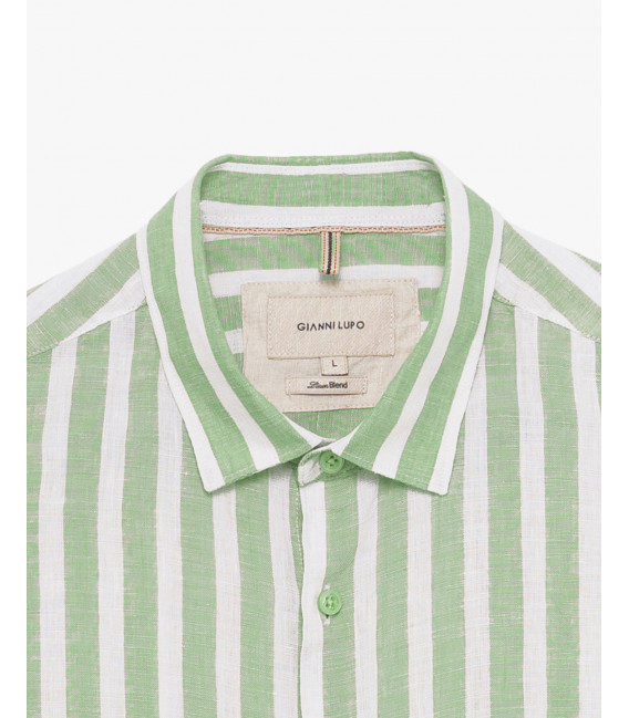 Camicia a righe in lino