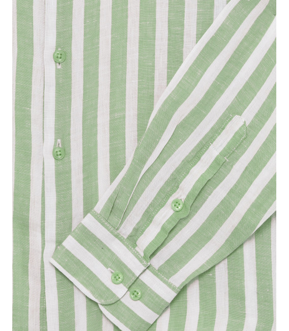 Camicia a righe in lino