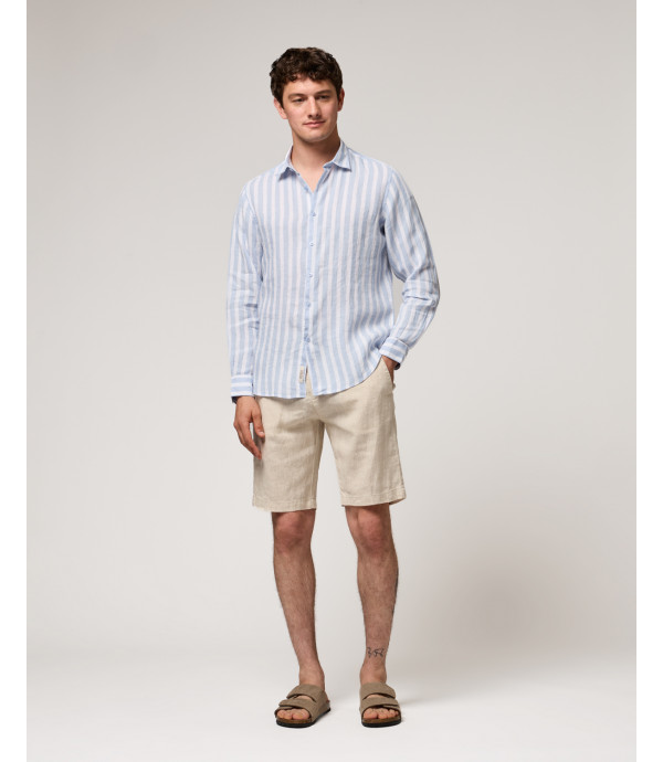 Camicia a righe in lino