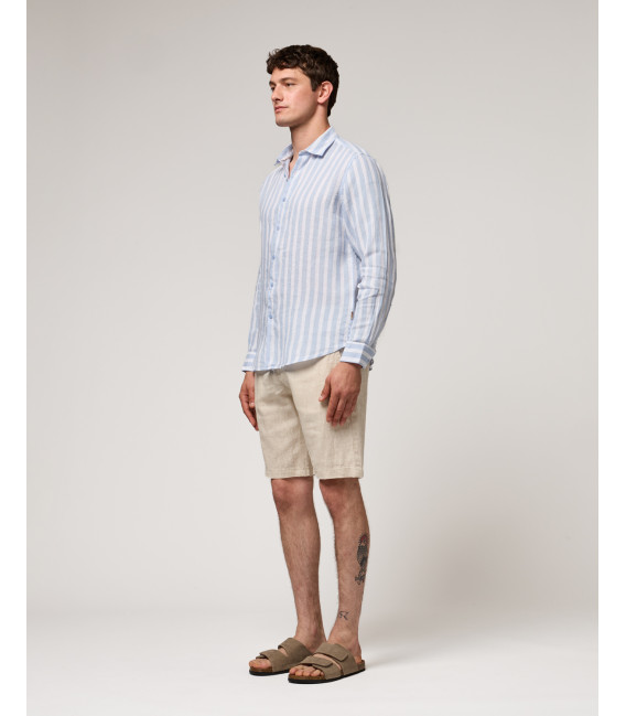 Camicia a righe in lino