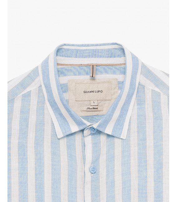 Camicia a righe in lino