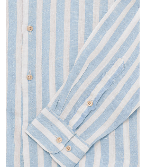 Camicia a righe in lino