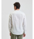 Mandarin collar linen shirt