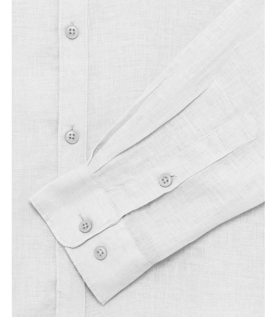 Mandarin collar linen shirt
