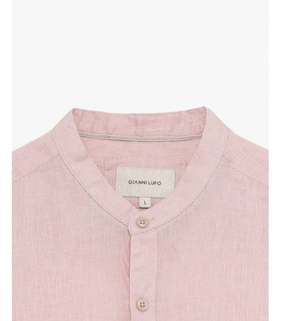 Mandarin collar linen shirt