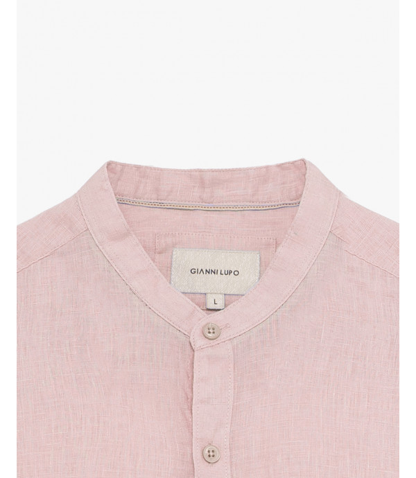 Mandarin collar linen shirt