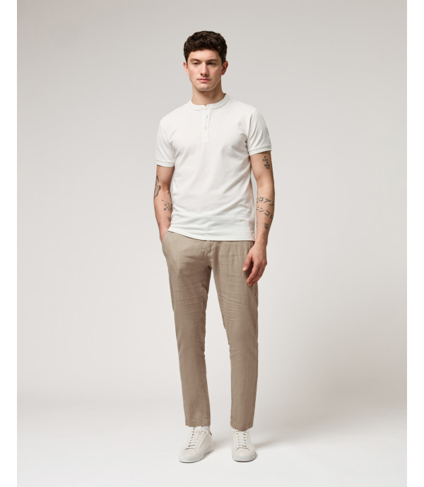 Linen trousers with drawstring