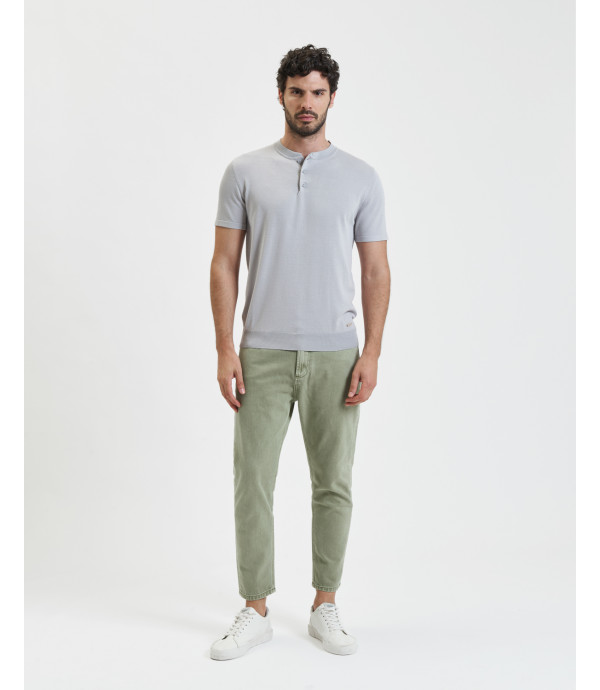 Polo in maglia collo coreano