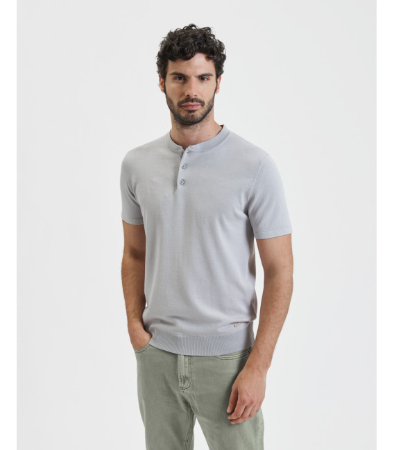 Polo in maglia collo coreano