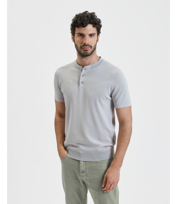 Polo in maglia collo coreano