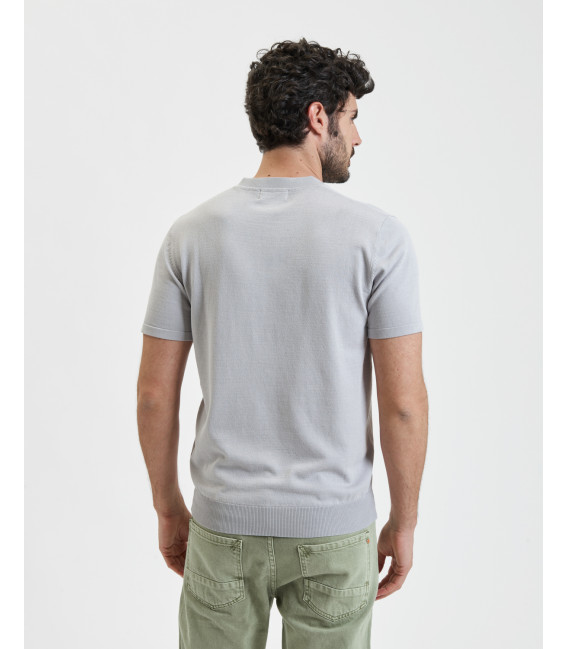 Polo in maglia collo coreano