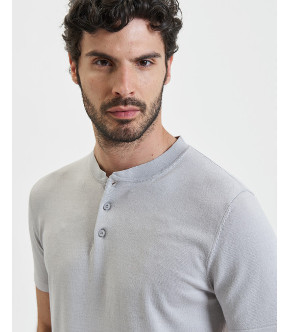 Polo in maglia collo coreano