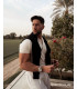 Muscle fit knitted polo shirt