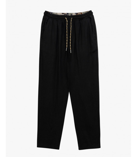 Pantaloni in lino con coulisse slim fit