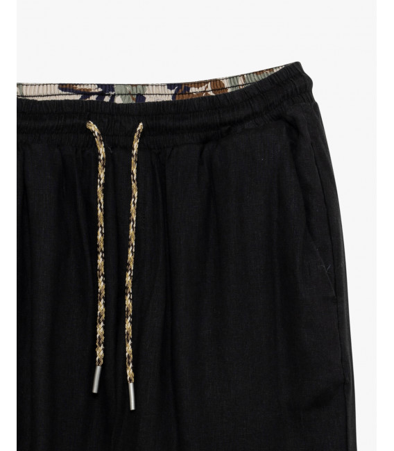 Pantaloni in lino con coulisse slim fit