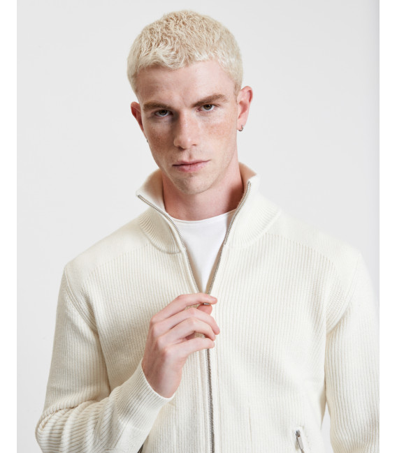 Knitted cardigan with zip