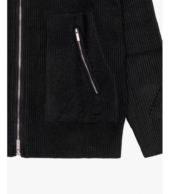 Knitted cardigan with zip