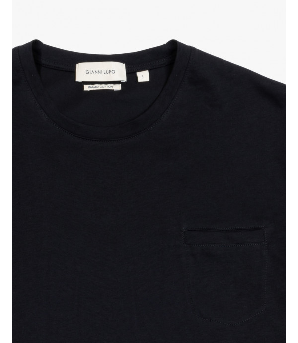 Extra-fine cotton t-shirt with pocket