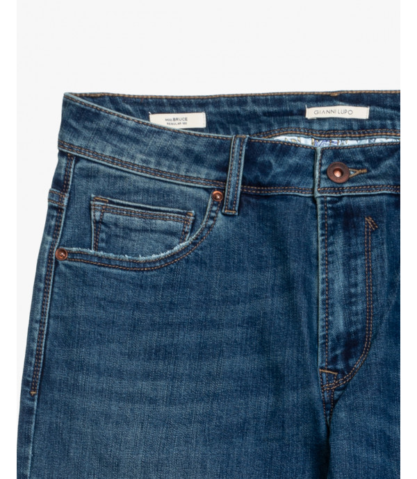 Jeans BRUCE regular fit dark wash con abrasioni