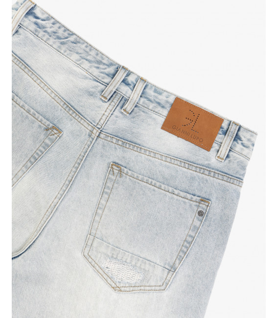 ALEX straight jeans light wash with rips