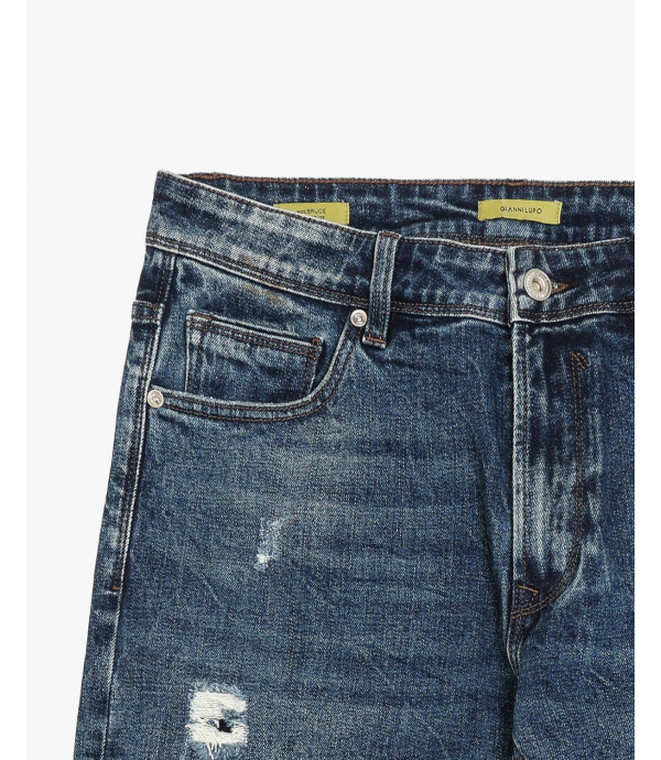 Jeans BRUCE regular fit medium wash con strappi
