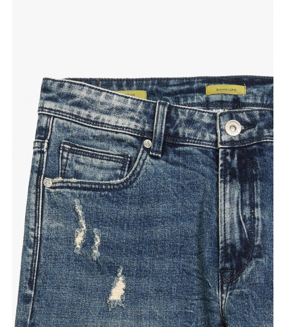 Jeans BRUCE regular fit medium wash con strappi