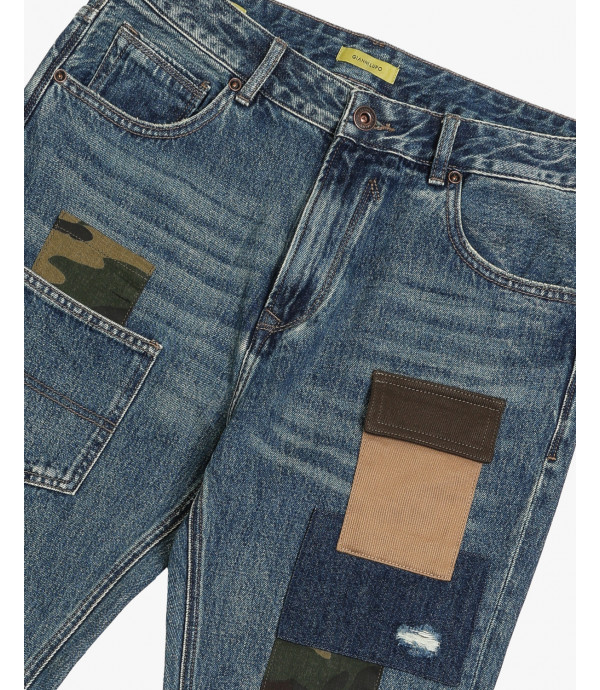 GRANT carrot fit jeans with patches