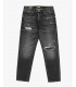 Jeans GRANT carrot fit neri con toppa