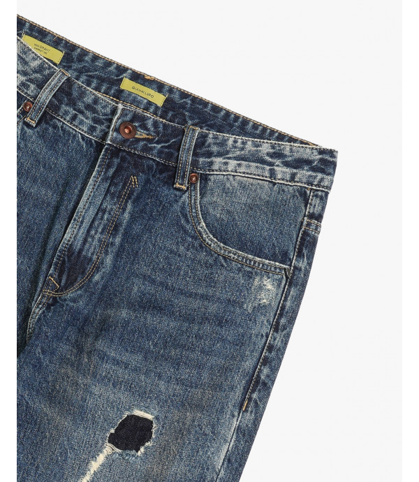 Jeans GRANT carrot fit lavaggio vintage con toppa