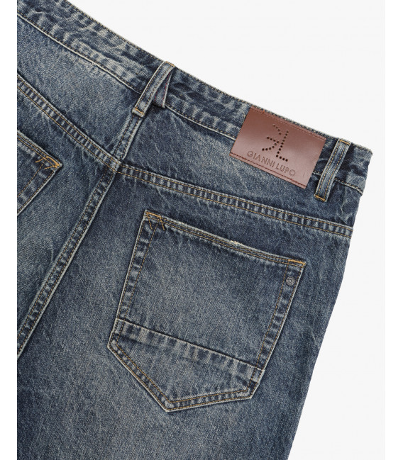 Jeans GRANT carrot fit lavaggio vintage con toppa