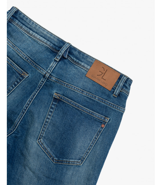 KEVIN skinny fit jeans with abrasions medium wash